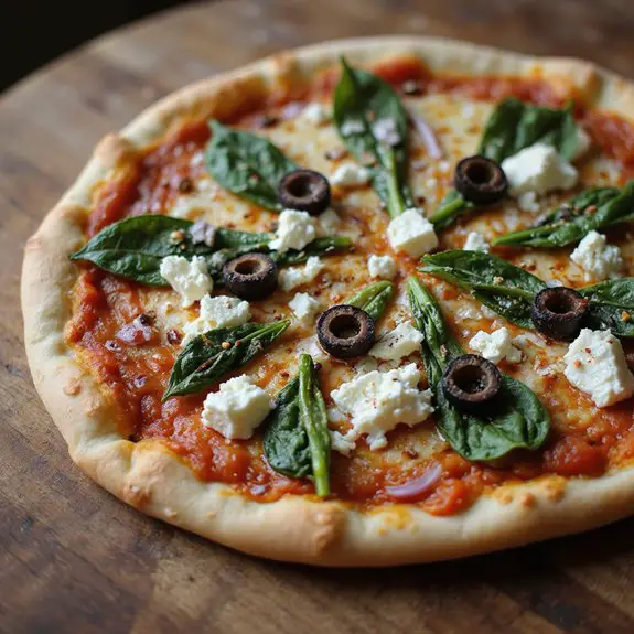 feta cheese topped pizza