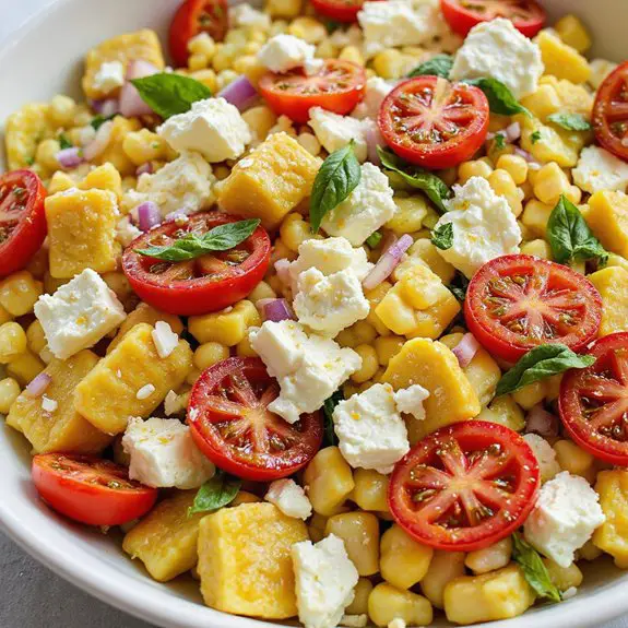 fresh corn and feta