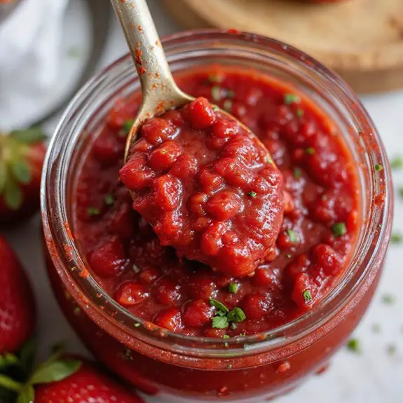 freshly made strawberry jam