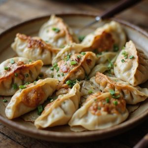 korean style dumpling dish