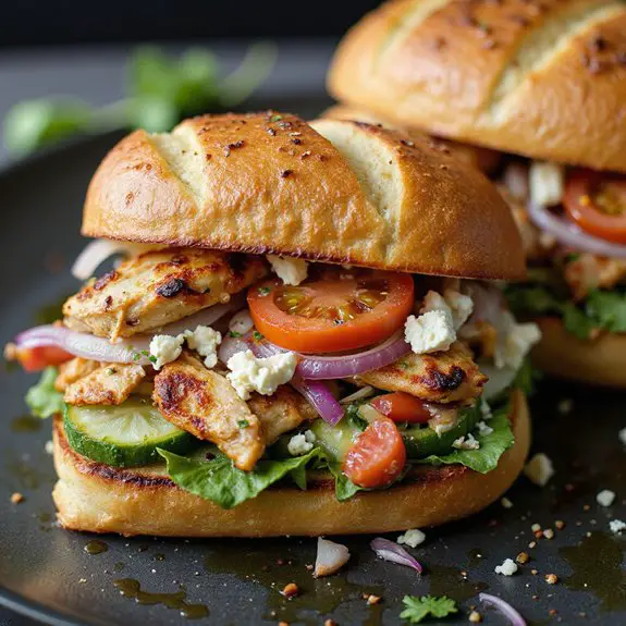mediterranean inspired delicious sandwich