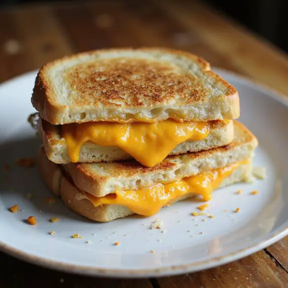 melted cheese between bread
