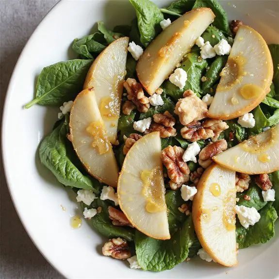 pears walnuts feta salad