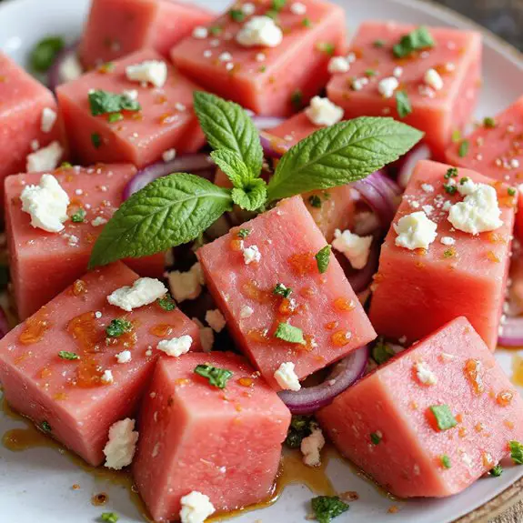 refreshing melon and feta