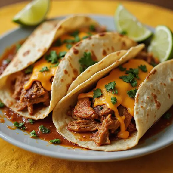 savory chicken filled tacos
