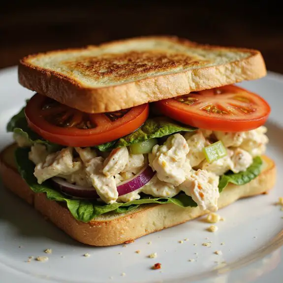 savory chicken salad sandwich