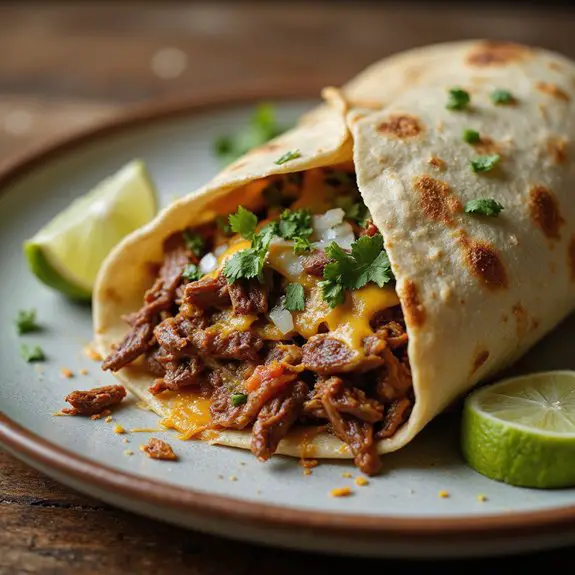 savory meat filled burrito