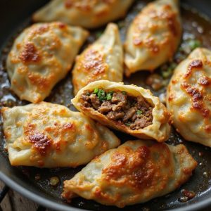 savory pork filled dumplings