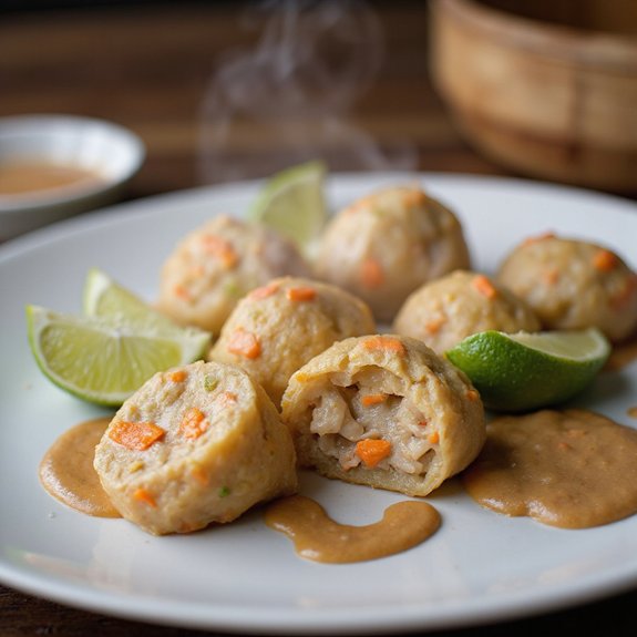 savory steamed chicken dumplings