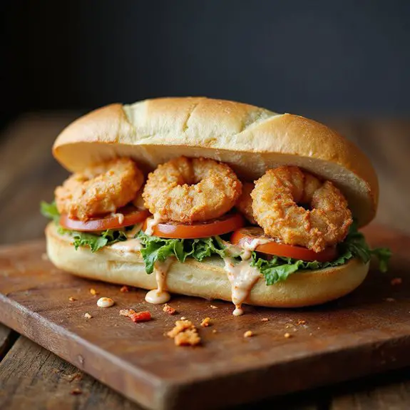 shrimp filled sandwich delight