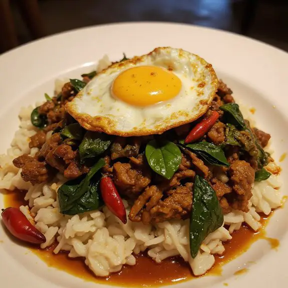 spicy basil stir fry dish