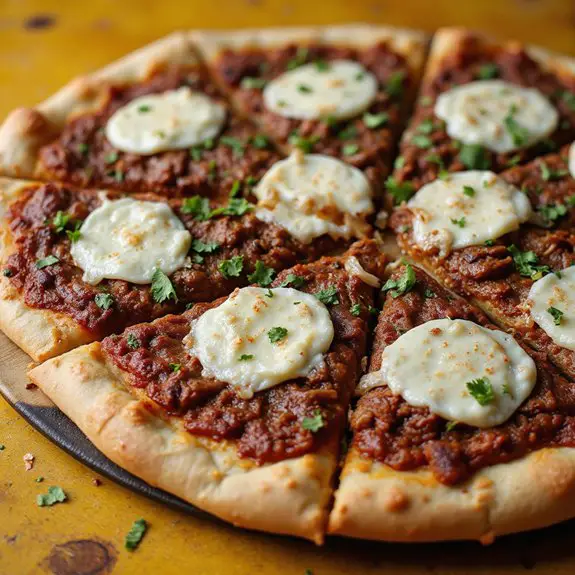 spicy mexican meat pizza