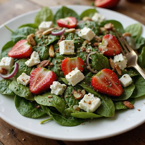 strawberry feta spinach salad
