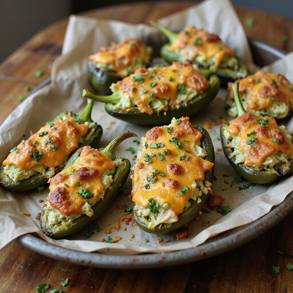 avocado chicken stuffed peppers