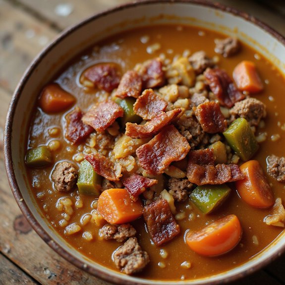bacon infused pepper soup