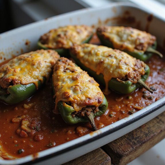 beef filled spicy peppers