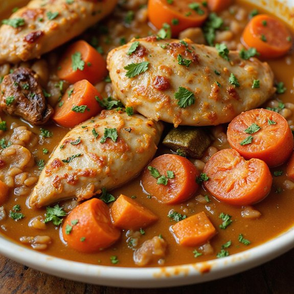 carrot infused gumbo with rice