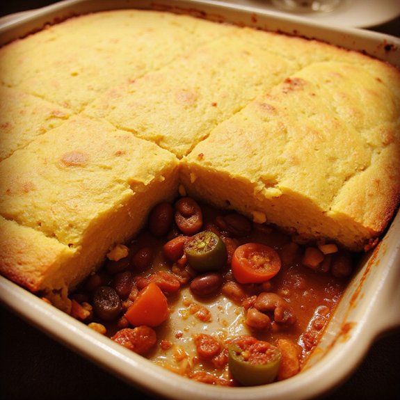 chili and cornbread casserole
