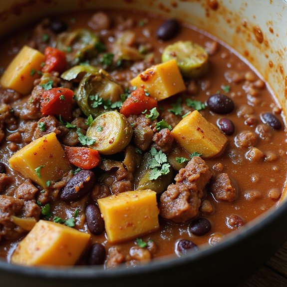chili in pumpkin broth