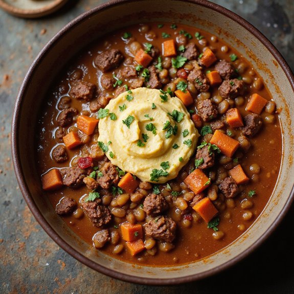 chili with lentils and pur e