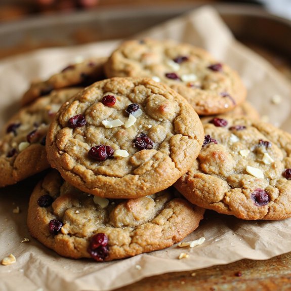 cranberry oat white chocolate cookies