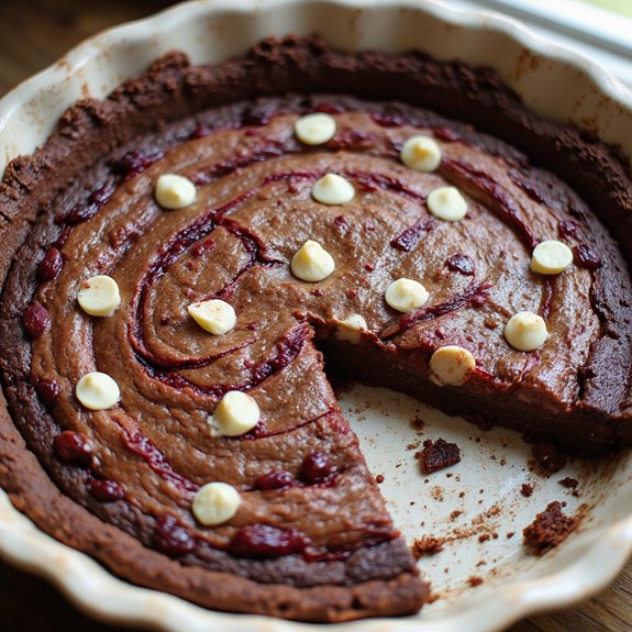 cranberry swirled brownie pie