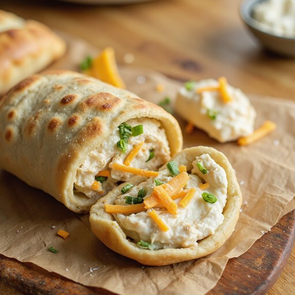 creamy ranch chicken pinwheels