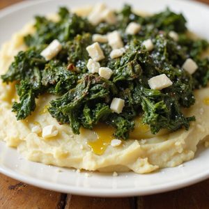 crispy kale enhances potatoes