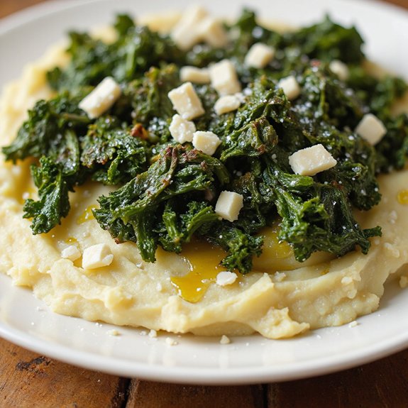 crispy kale enhances potatoes