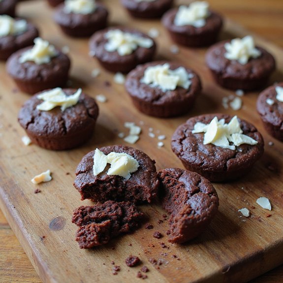 decadent brownie bites topped