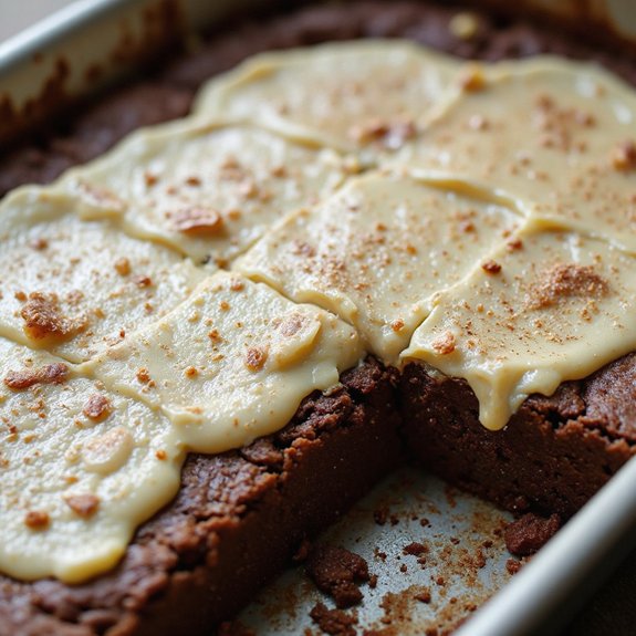 decadent brownies with custard