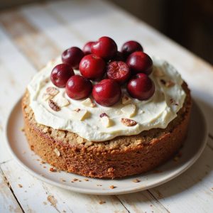 delicious cake with pecans