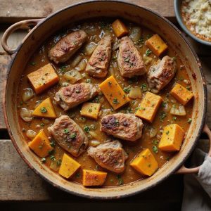 garlic herb pumpkin stew