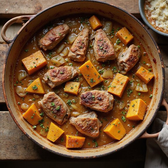 garlic herb pumpkin stew