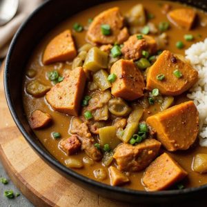gumbo with pumpkin and chicken