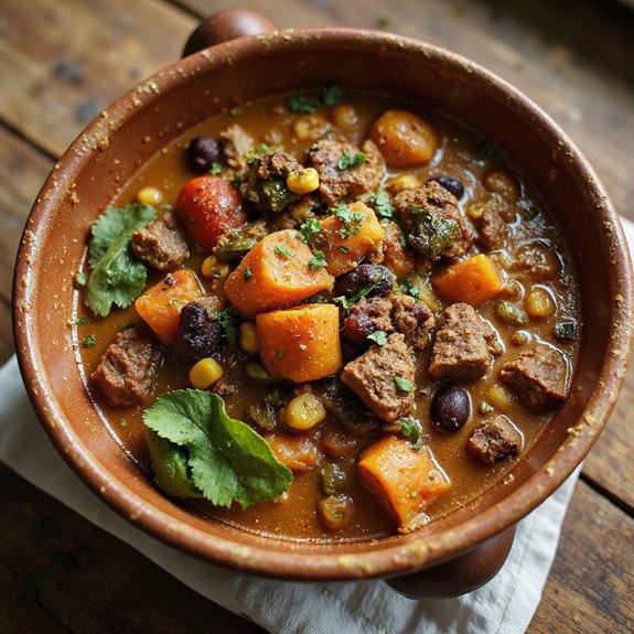 hearty beef and poblano soup