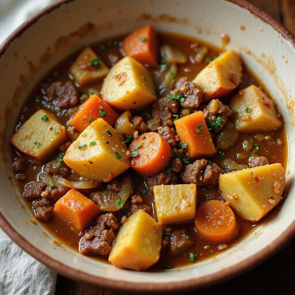 hearty beef and potatoes