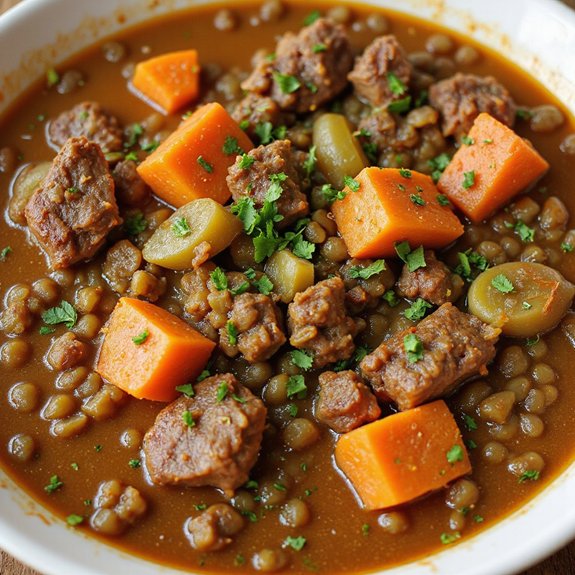 hearty beef lentil soup