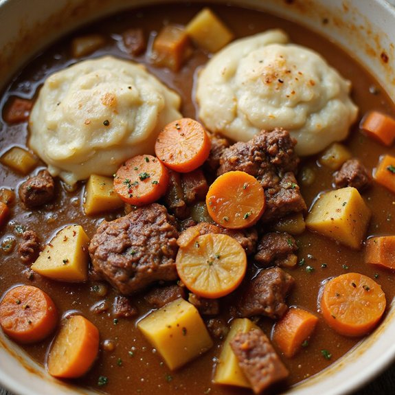 hearty beef stew dumplings