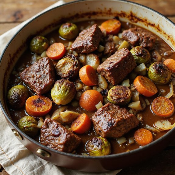 hearty brussels sprouts stew