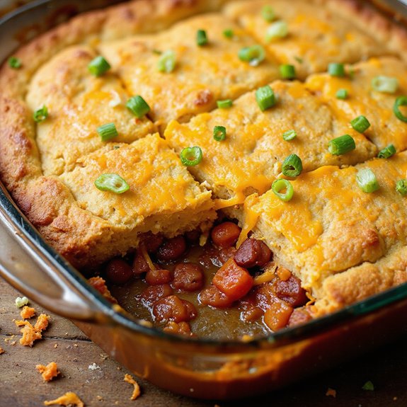 hearty chili cornbread casserole