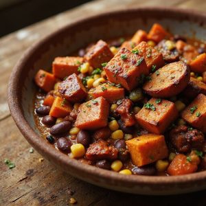 hearty chili with vegetables