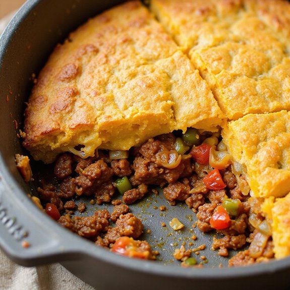 hearty cornbread casserole dish