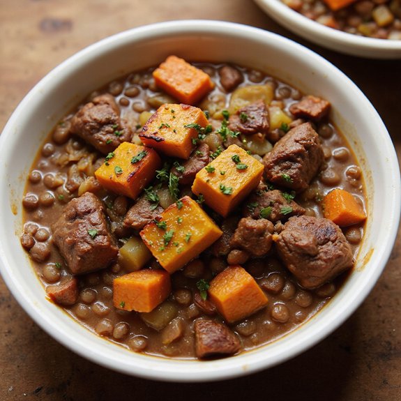 hearty lentil beef stew