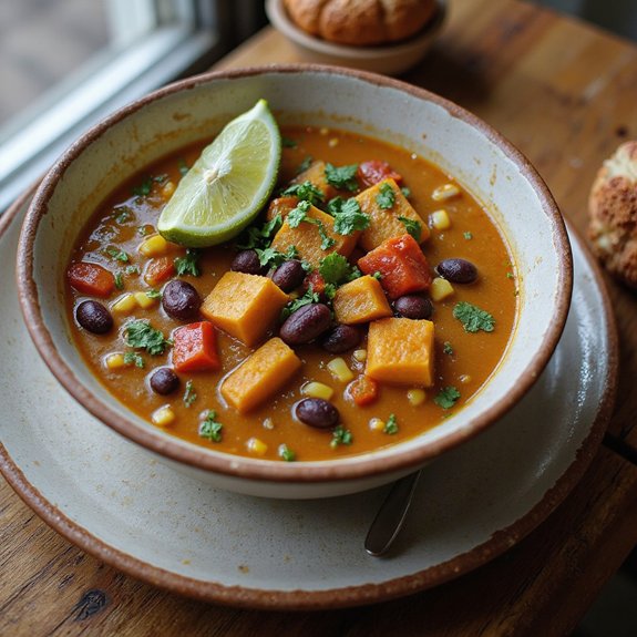 hearty pumpkin bean soup