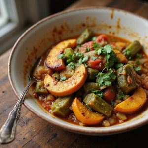 okra stew with pumpkin