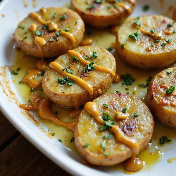 parsley potatoes with drizzle