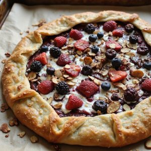 rustic chocolate drizzled galette