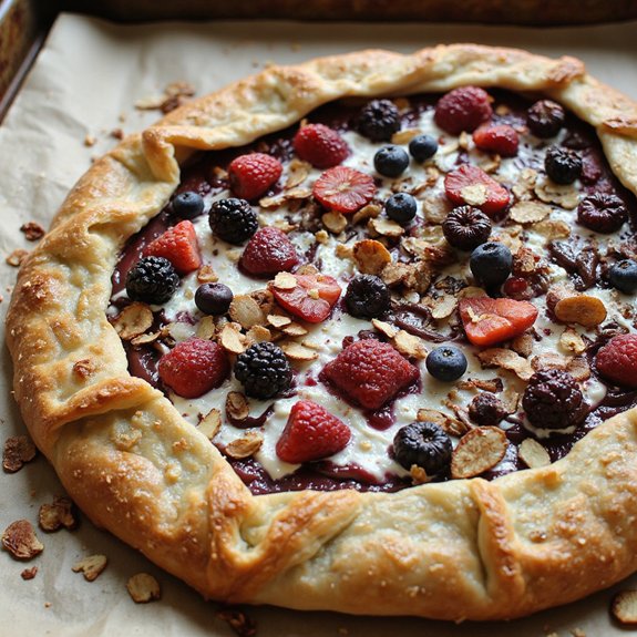 rustic chocolate drizzled galette
