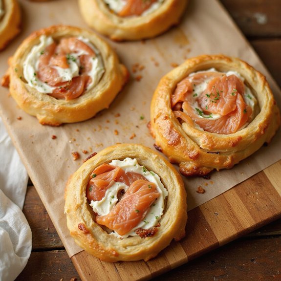 salmon filled pinwheel appetizer